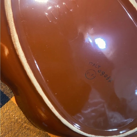 Vtg Italian PV Peasant Village Bronze Ceramic Plate w/ Matching Mug set … - Picture 7 of 10